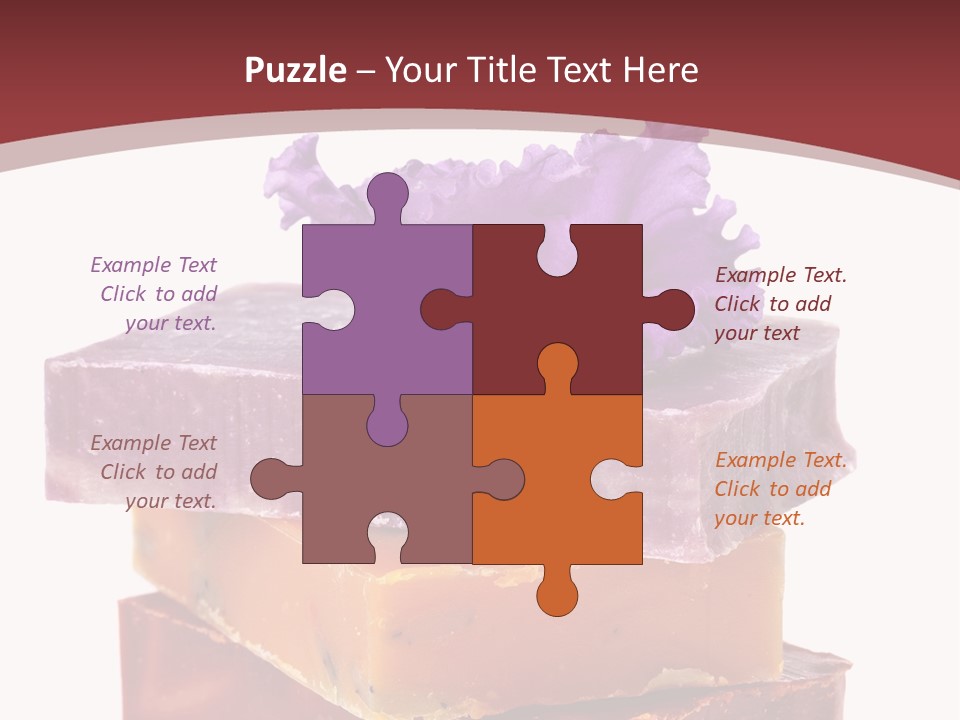 Three Soap Bars With A Purple Flower On Top Of Them PowerPoint Template