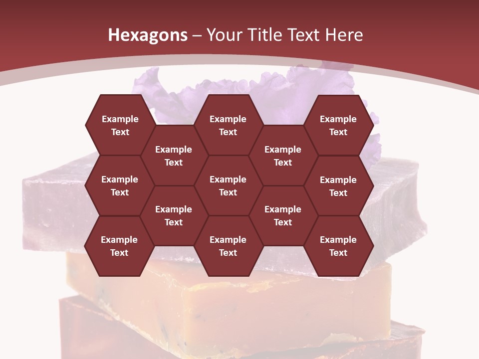 Three Soap Bars With A Purple Flower On Top Of Them PowerPoint Template