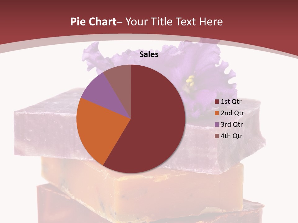 Three Soap Bars With A Purple Flower On Top Of Them PowerPoint Template