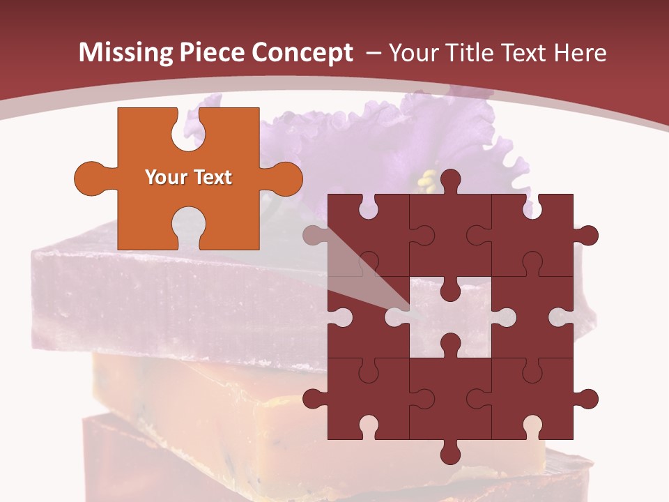 Three Soap Bars With A Purple Flower On Top Of Them PowerPoint Template