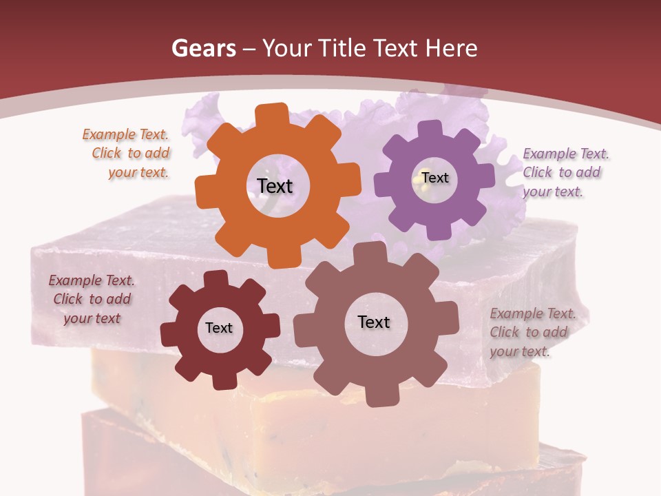 Three Soap Bars With A Purple Flower On Top Of Them PowerPoint Template