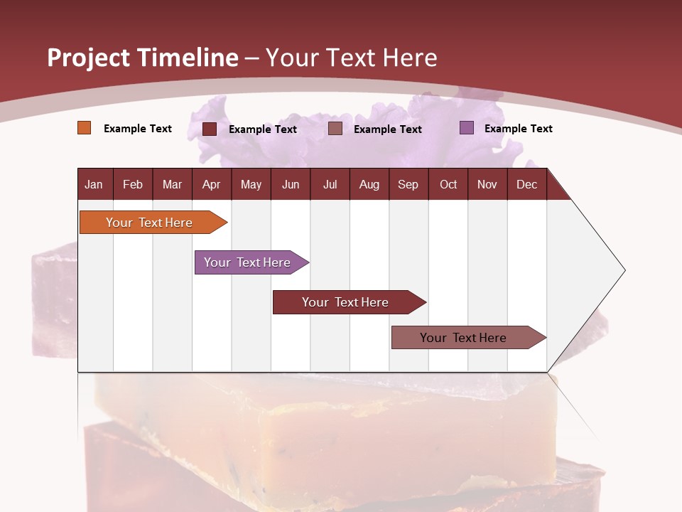 Three Soap Bars With A Purple Flower On Top Of Them PowerPoint Template