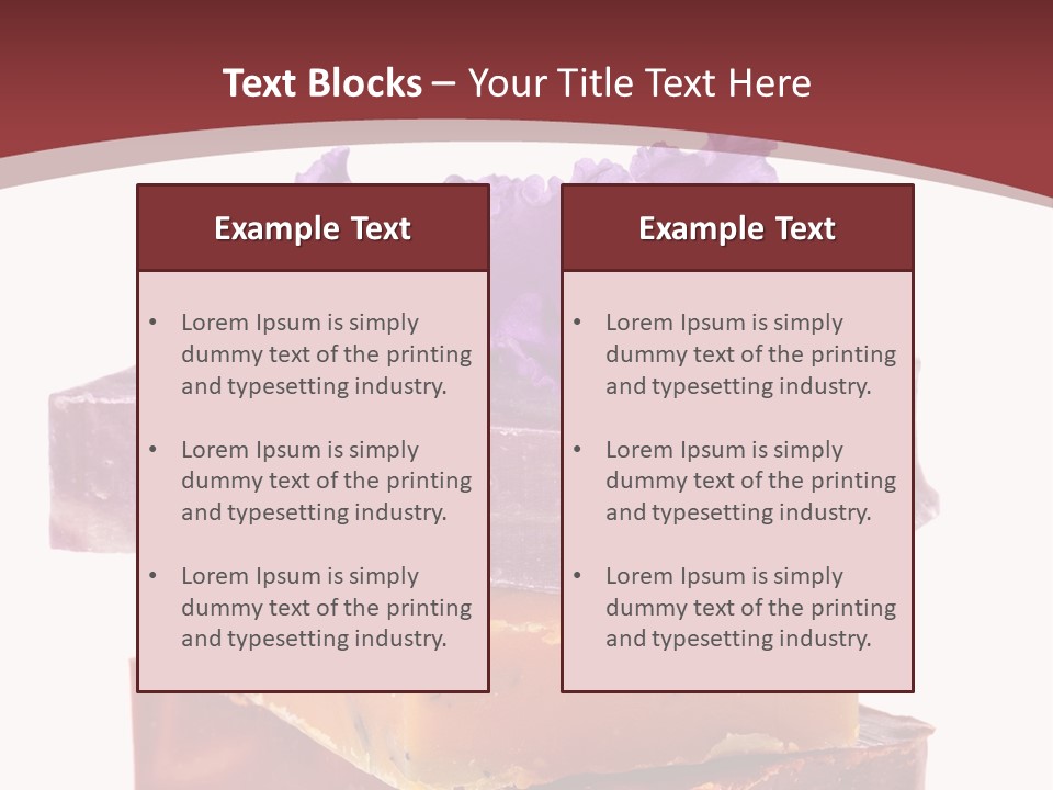 Three Soap Bars With A Purple Flower On Top Of Them PowerPoint Template