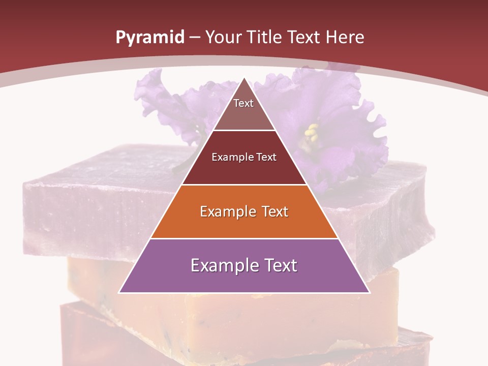 Three Soap Bars With A Purple Flower On Top Of Them PowerPoint Template