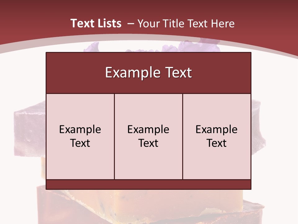 Three Soap Bars With A Purple Flower On Top Of Them PowerPoint Template
