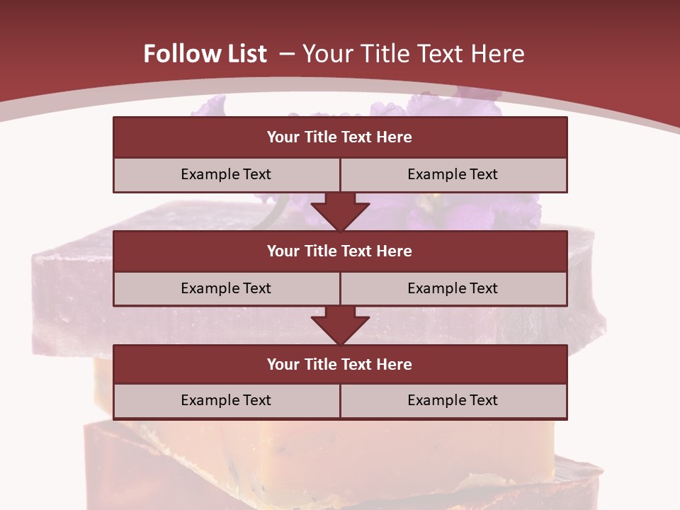 Three Soap Bars With A Purple Flower On Top Of Them PowerPoint Template