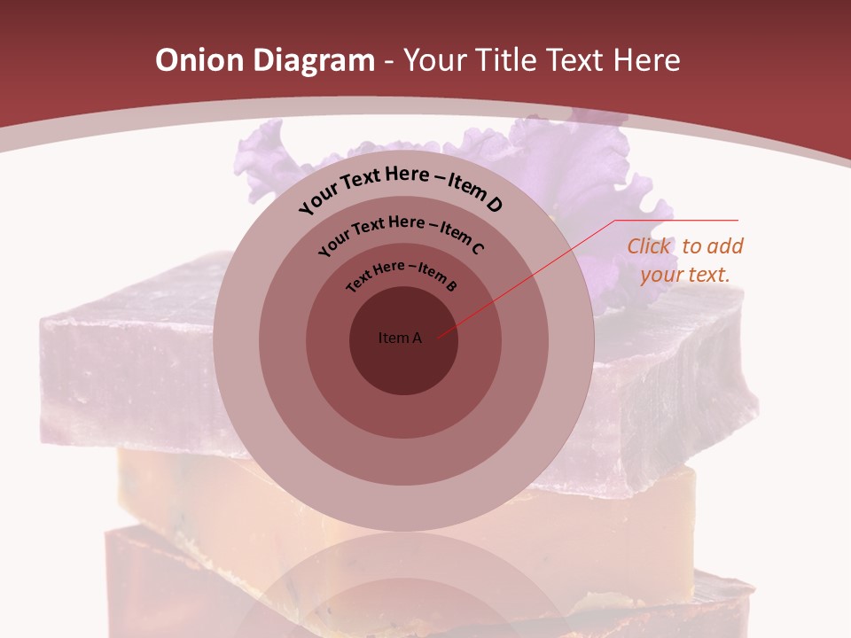 Three Soap Bars With A Purple Flower On Top Of Them PowerPoint Template