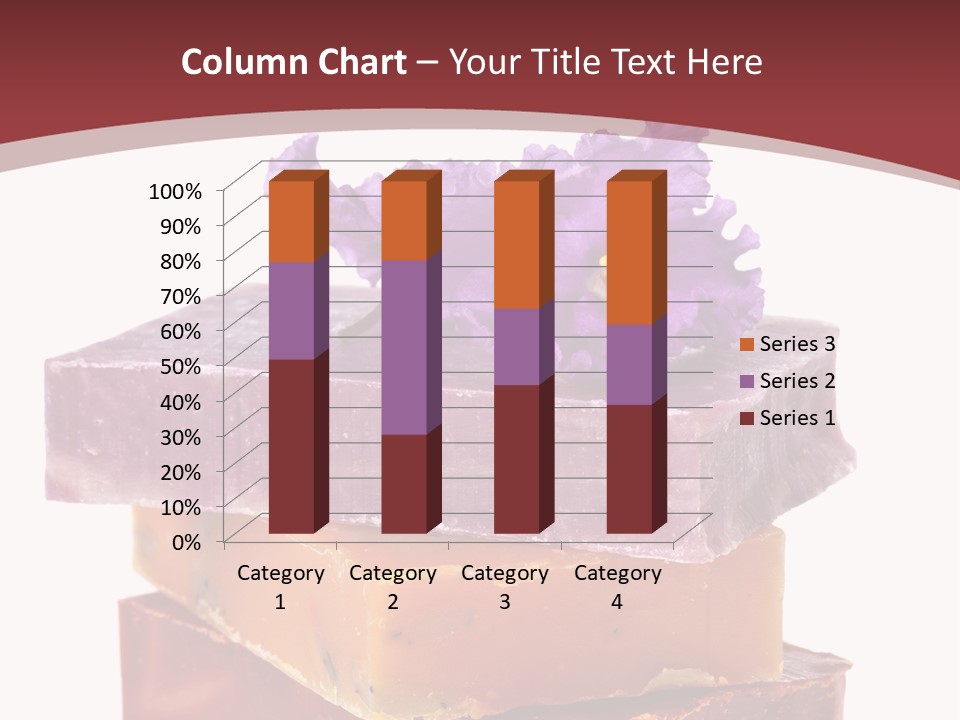 Three Soap Bars With A Purple Flower On Top Of Them PowerPoint Template