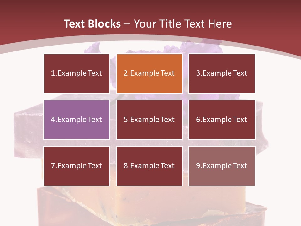 Three Soap Bars With A Purple Flower On Top Of Them PowerPoint Template