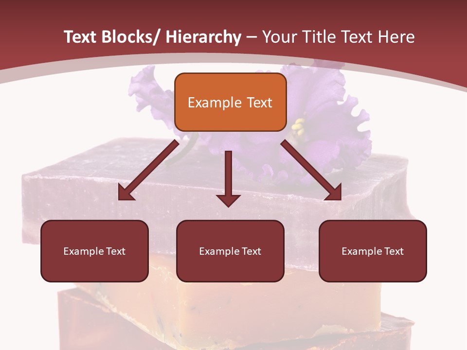 Three Soap Bars With A Purple Flower On Top Of Them PowerPoint Template