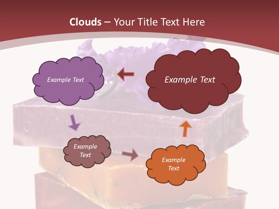 Three Soap Bars With A Purple Flower On Top Of Them PowerPoint Template