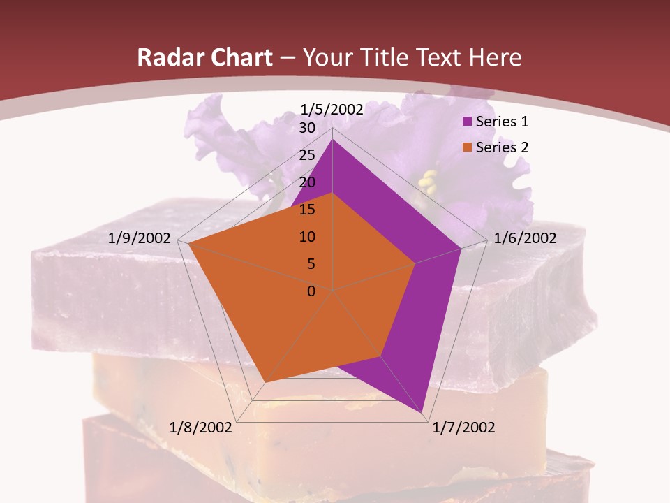 Three Soap Bars With A Purple Flower On Top Of Them PowerPoint Template