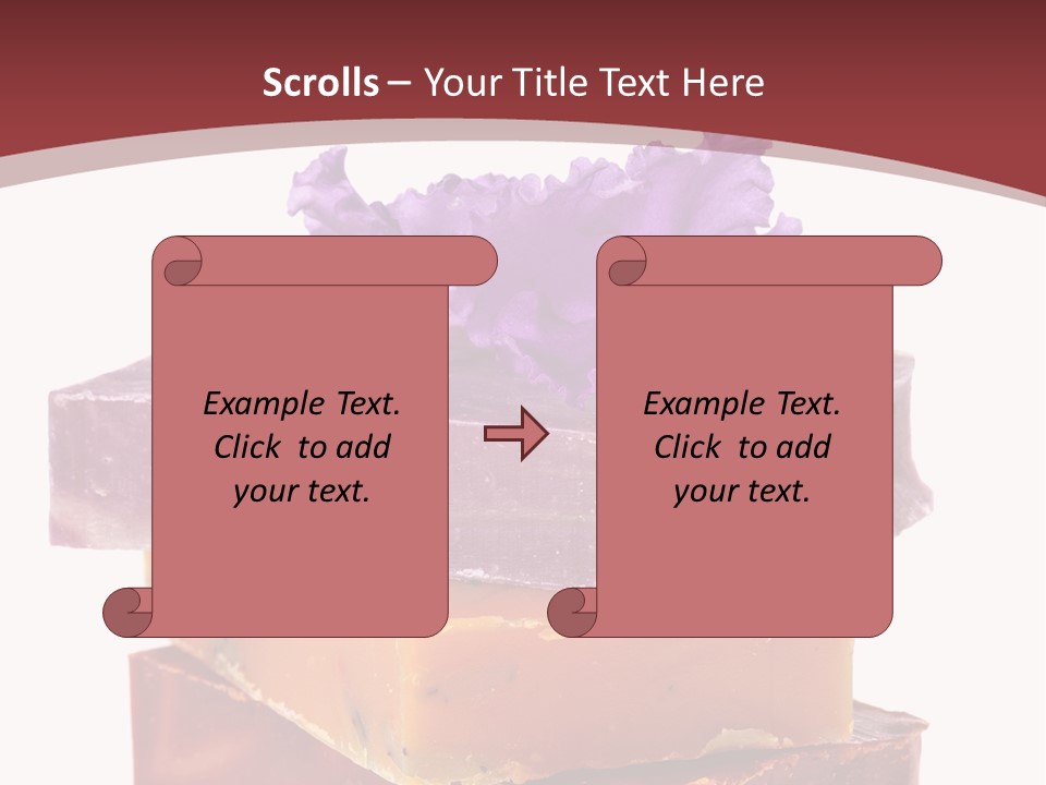Three Soap Bars With A Purple Flower On Top Of Them PowerPoint Template