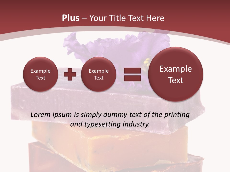 Three Soap Bars With A Purple Flower On Top Of Them PowerPoint Template