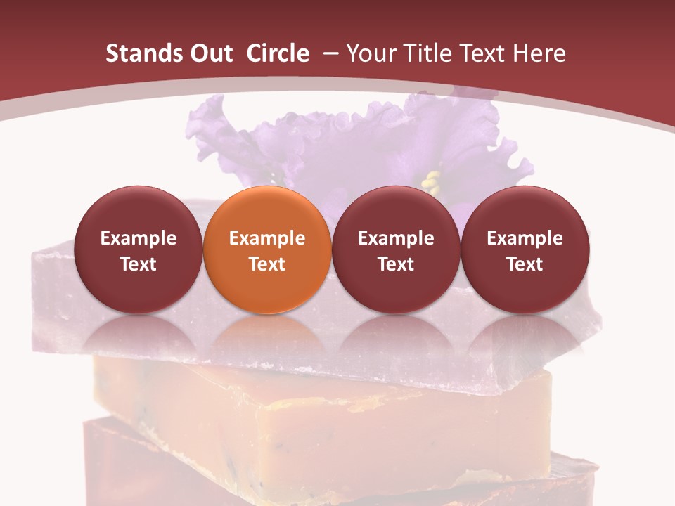 Three Soap Bars With A Purple Flower On Top Of Them PowerPoint Template
