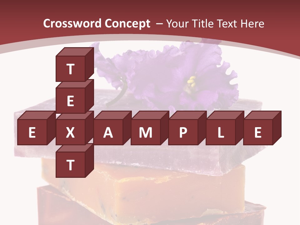 Three Soap Bars With A Purple Flower On Top Of Them PowerPoint Template