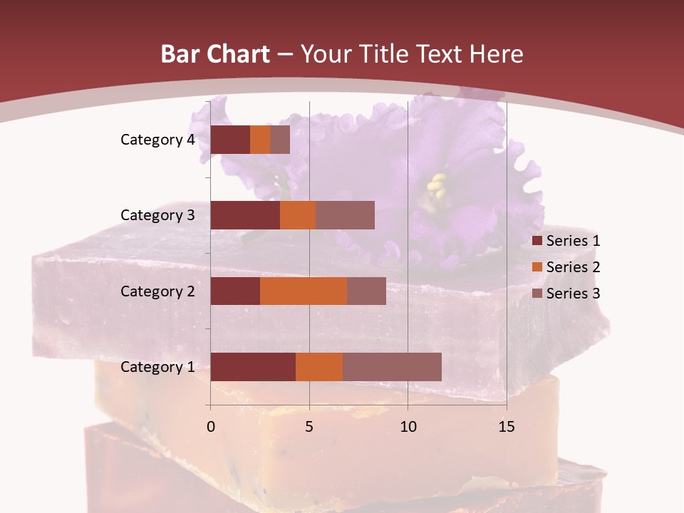 Three Soap Bars With A Purple Flower On Top Of Them PowerPoint Template