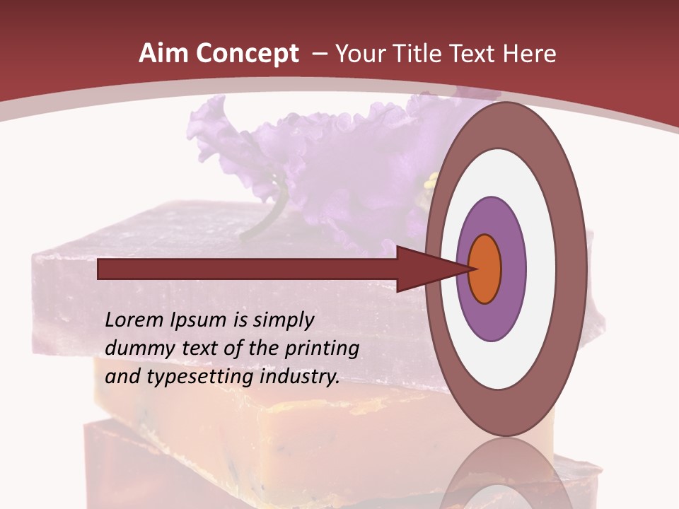 Three Soap Bars With A Purple Flower On Top Of Them PowerPoint Template