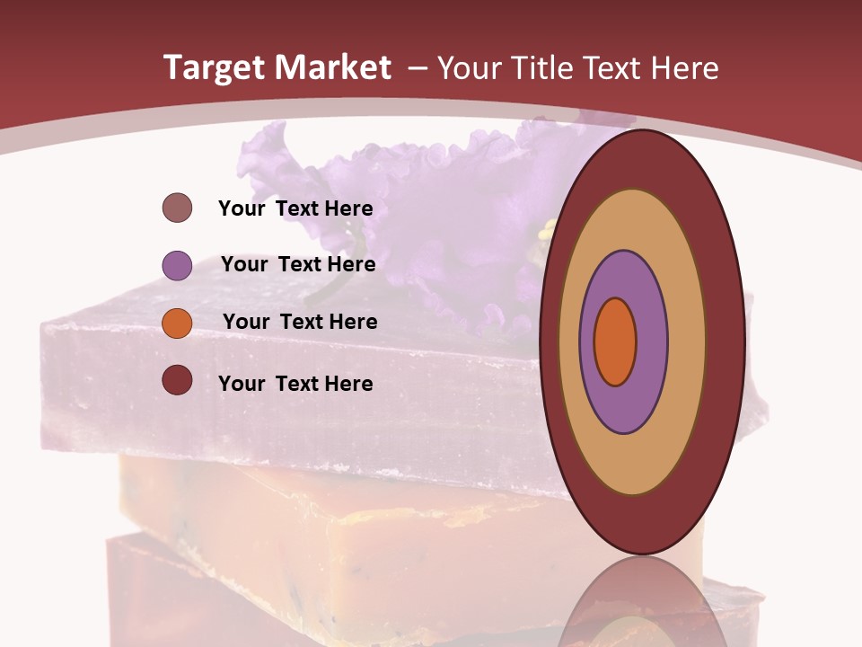 Three Soap Bars With A Purple Flower On Top Of Them PowerPoint Template