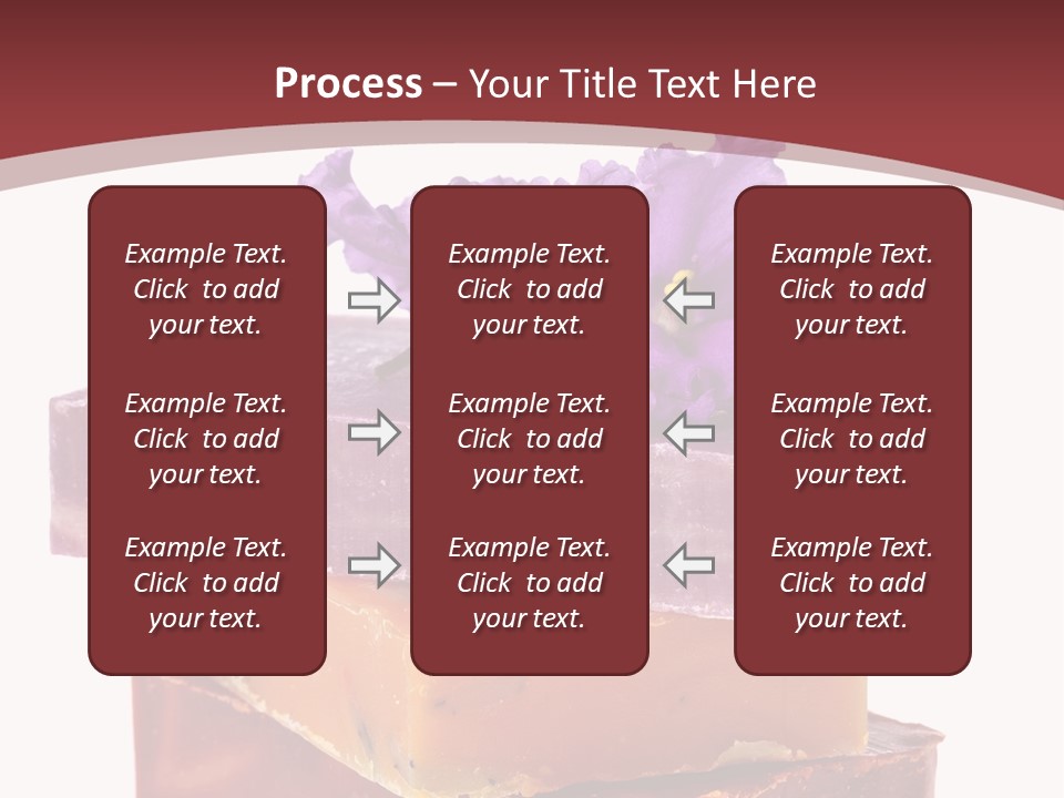 Three Soap Bars With A Purple Flower On Top Of Them PowerPoint Template