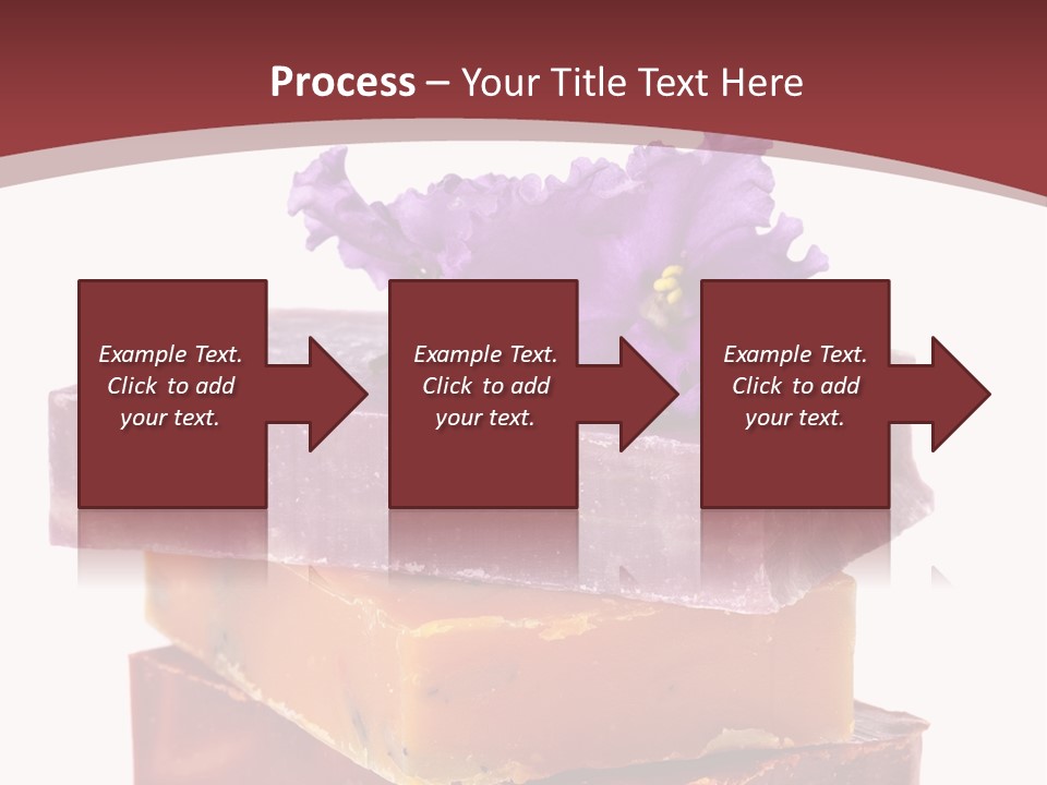 Three Soap Bars With A Purple Flower On Top Of Them PowerPoint Template