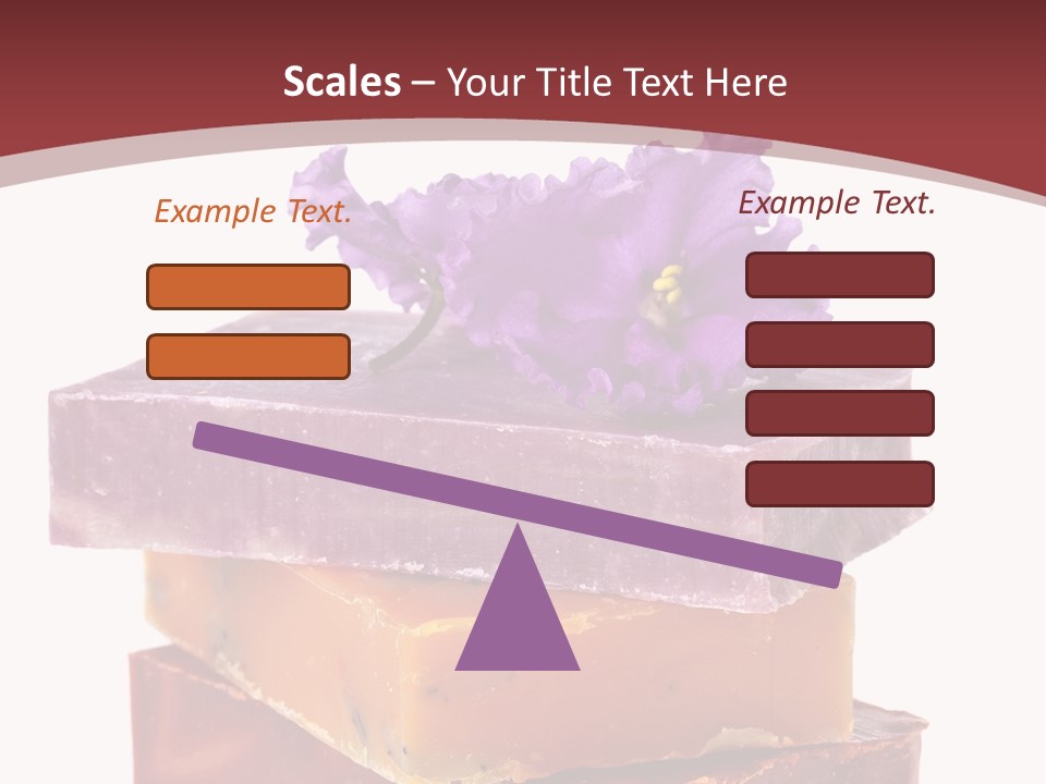 Three Soap Bars With A Purple Flower On Top Of Them PowerPoint Template