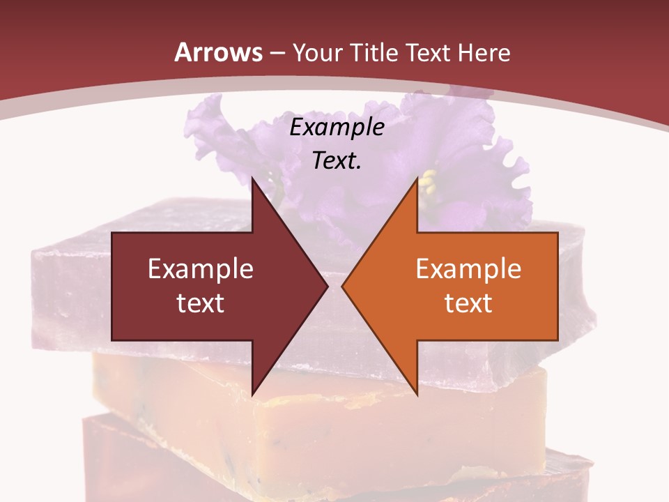 Three Soap Bars With A Purple Flower On Top Of Them PowerPoint Template