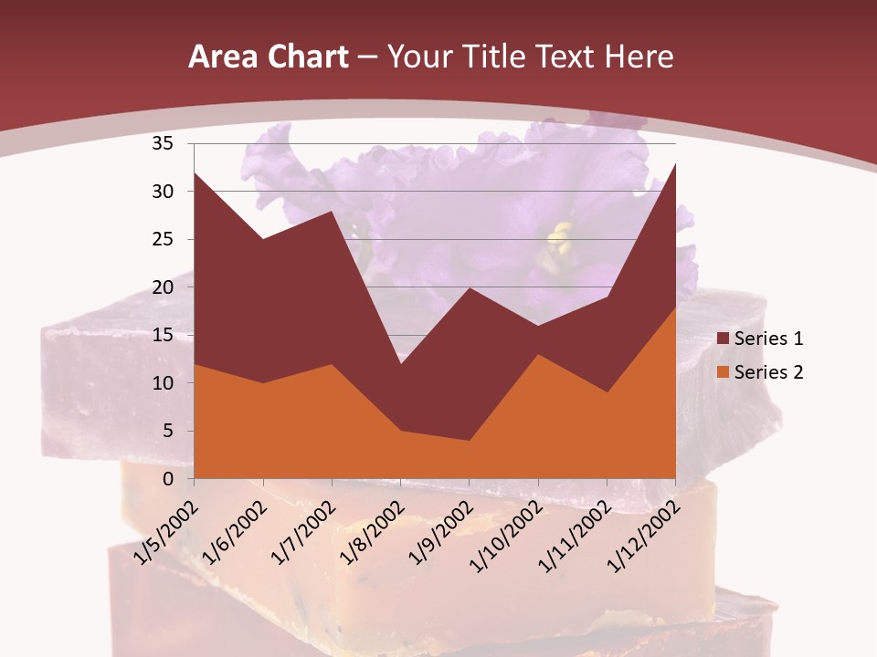 Three Soap Bars With A Purple Flower On Top Of Them PowerPoint Template