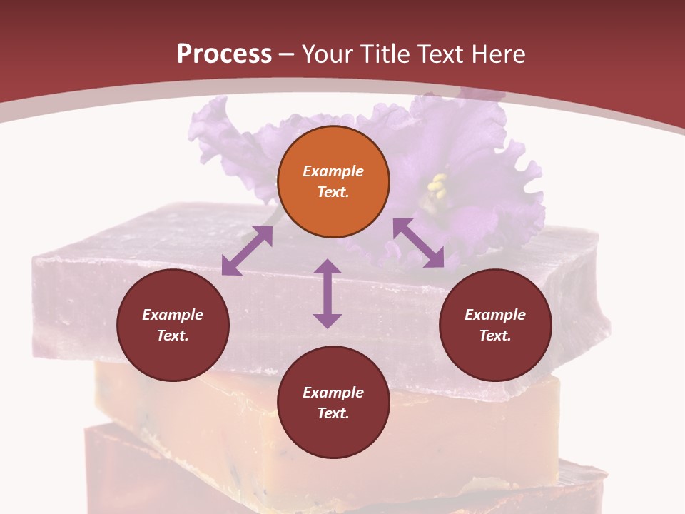 Three Soap Bars With A Purple Flower On Top Of Them PowerPoint Template