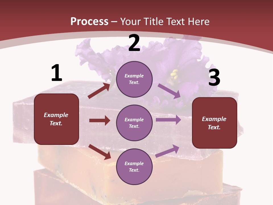 Three Soap Bars With A Purple Flower On Top Of Them PowerPoint Template