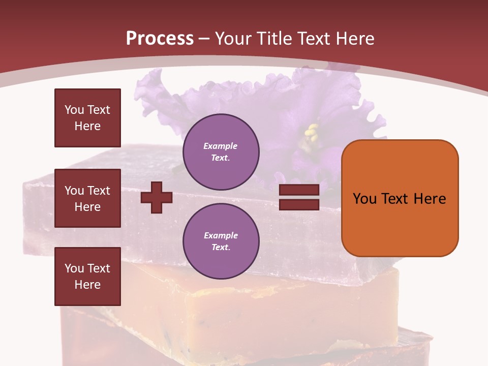Three Soap Bars With A Purple Flower On Top Of Them PowerPoint Template