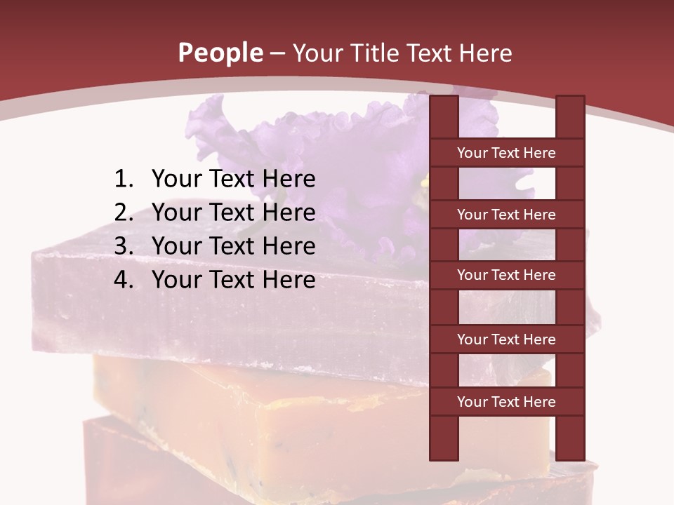 Three Soap Bars With A Purple Flower On Top Of Them PowerPoint Template