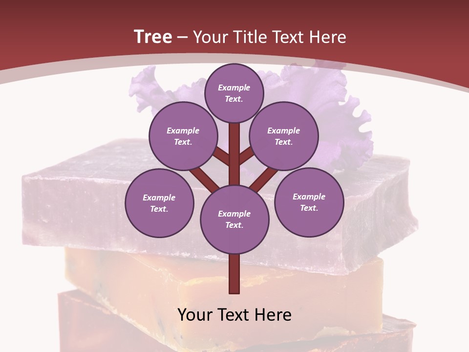 Three Soap Bars With A Purple Flower On Top Of Them PowerPoint Template
