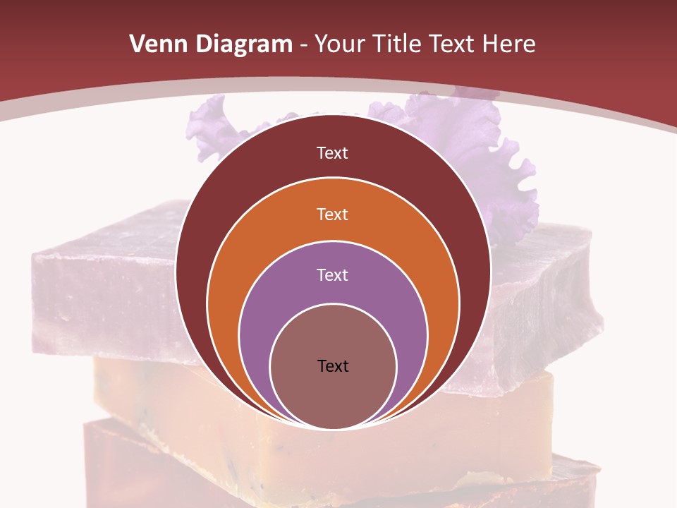 Three Soap Bars With A Purple Flower On Top Of Them PowerPoint Template