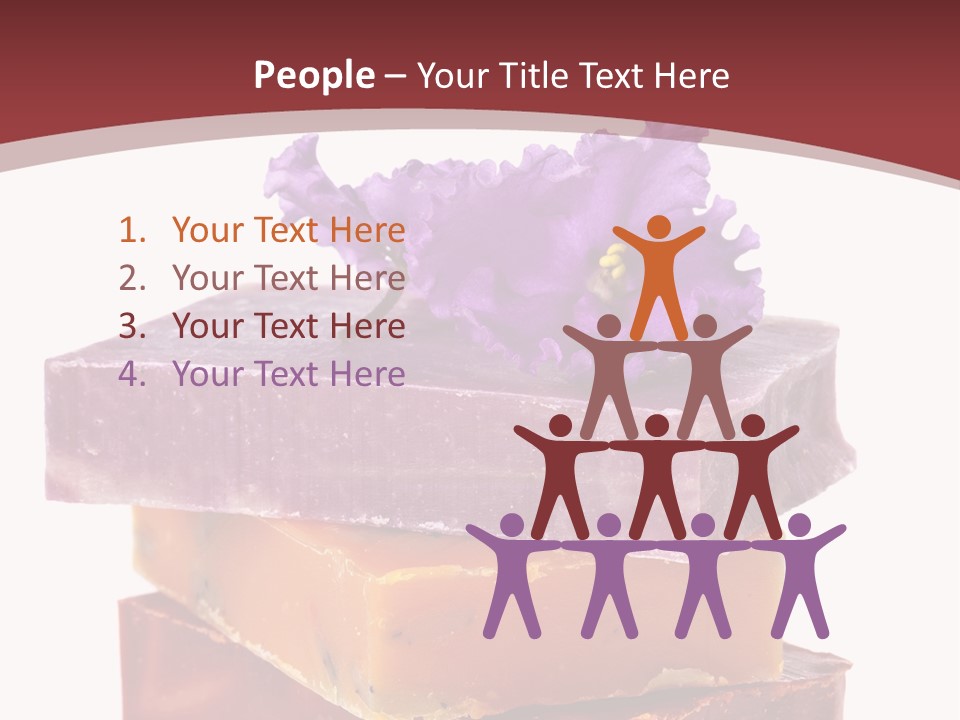 Three Soap Bars With A Purple Flower On Top Of Them PowerPoint Template