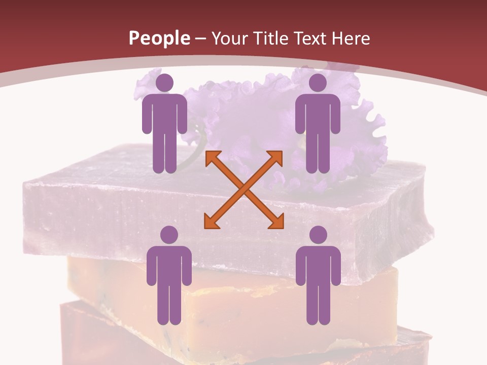 Three Soap Bars With A Purple Flower On Top Of Them PowerPoint Template