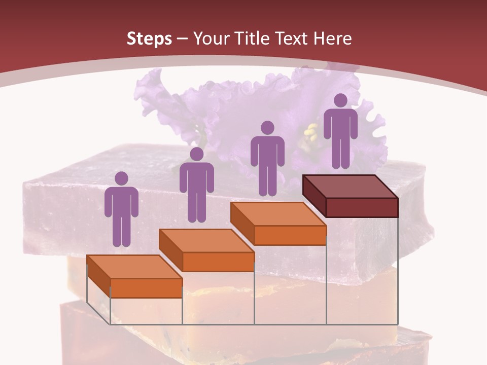Three Soap Bars With A Purple Flower On Top Of Them PowerPoint Template