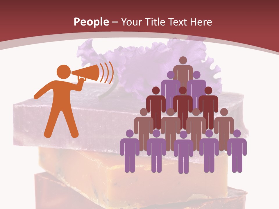 Three Soap Bars With A Purple Flower On Top Of Them PowerPoint Template