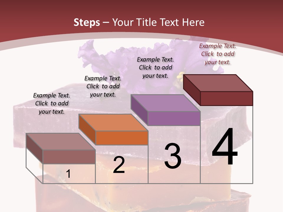 Three Soap Bars With A Purple Flower On Top Of Them PowerPoint Template