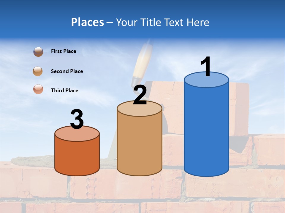A Brick Wall With A Shovel On Top Of It PowerPoint Template