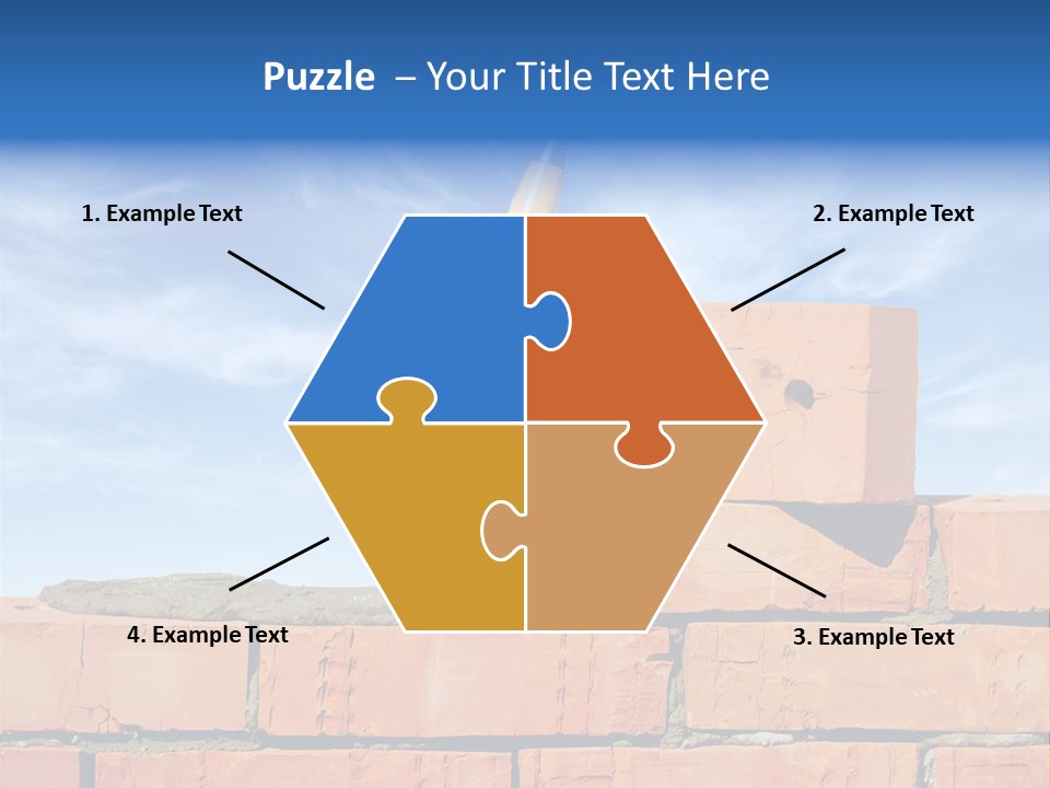 A Brick Wall With A Shovel On Top Of It PowerPoint Template