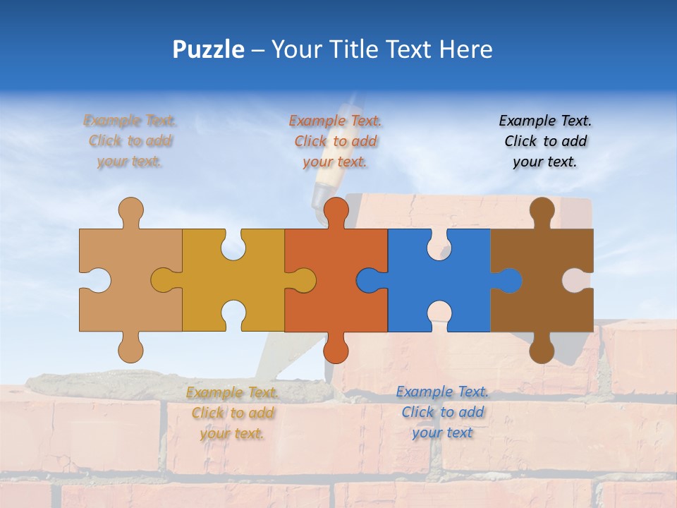 A Brick Wall With A Shovel On Top Of It PowerPoint Template