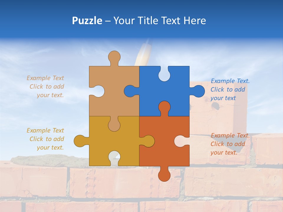A Brick Wall With A Shovel On Top Of It PowerPoint Template
