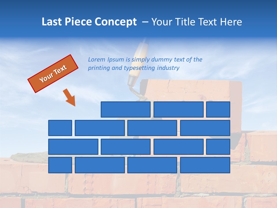 A Brick Wall With A Shovel On Top Of It PowerPoint Template