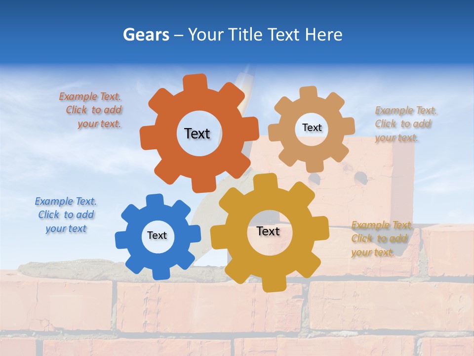 A Brick Wall With A Shovel On Top Of It PowerPoint Template