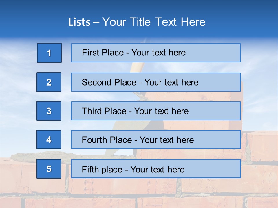 A Brick Wall With A Shovel On Top Of It PowerPoint Template
