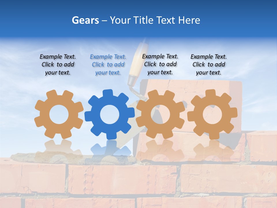 A Brick Wall With A Shovel On Top Of It PowerPoint Template