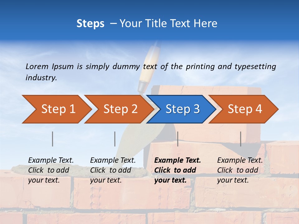 A Brick Wall With A Shovel On Top Of It PowerPoint Template