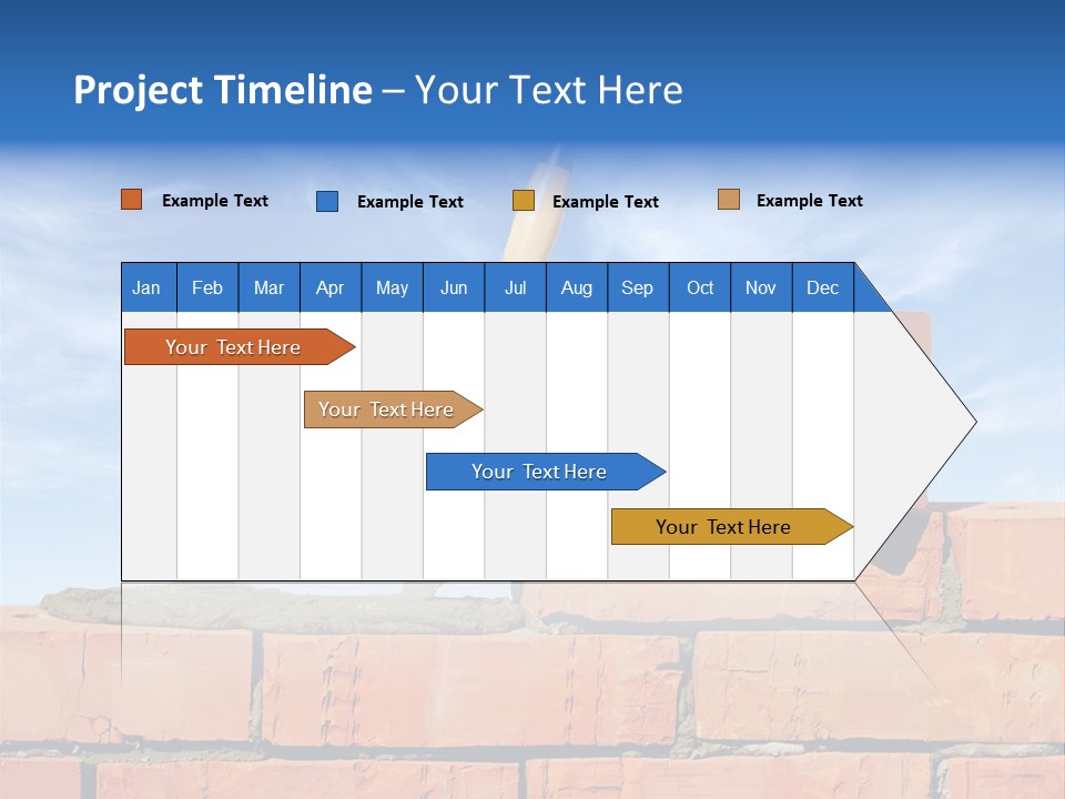 A Brick Wall With A Shovel On Top Of It PowerPoint Template