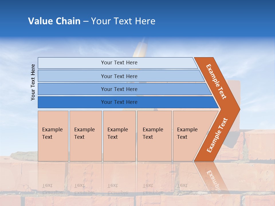 A Brick Wall With A Shovel On Top Of It PowerPoint Template